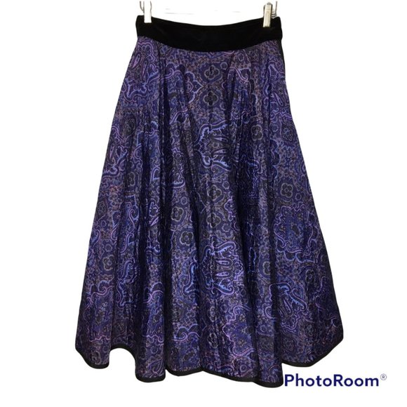 Vintage 50's Purple Quilted Full Circle Skirt, Rockabilly Swing Pin Up Sock Hop - Picture 2 of 16